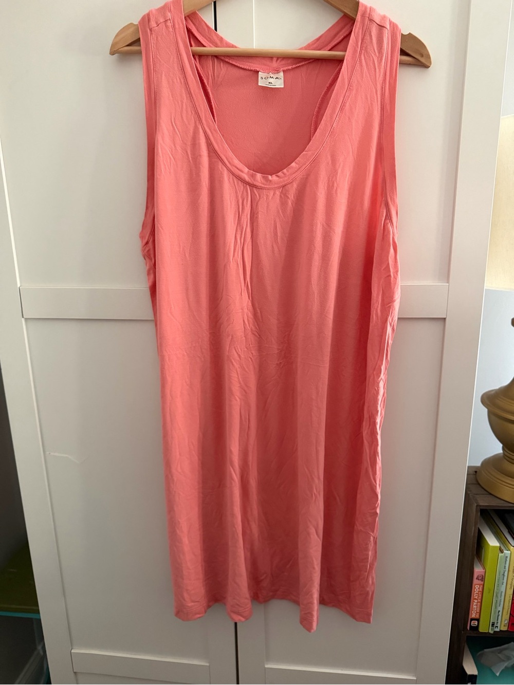 Soma Coral Pink Sleeveless Scoop Neck Sleep Tank Nightgown